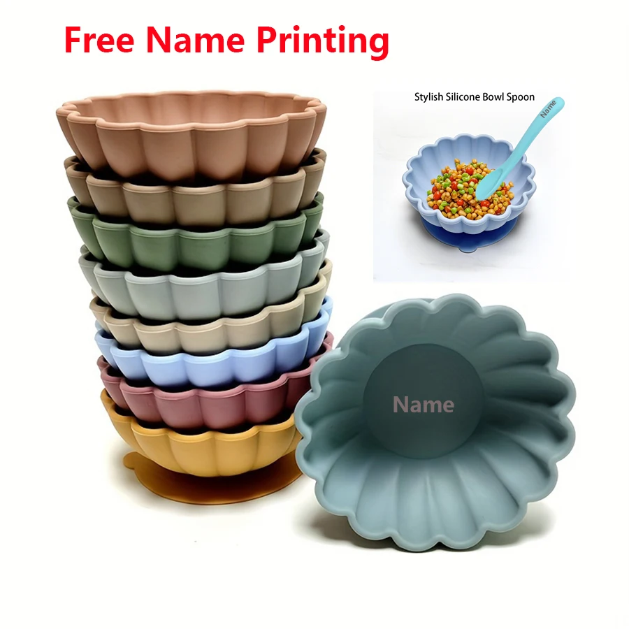 Free Name Engraving Baby Tableware Practice Bowl Custom Name Engraving Unisex Gift