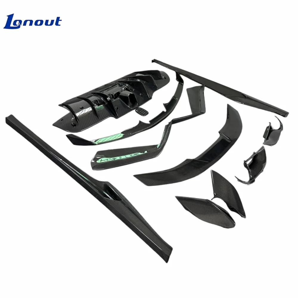 

N Style Carbon Fiber Body Kit for Ferrari 488GTB Modification, Front Lip, Rear Diffuser, Side Skirt, Mirror Housing