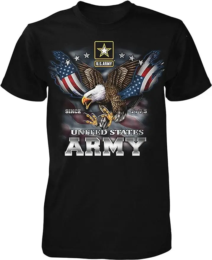 US Army Since 1775 Eagle USA American Flag Wings Men\'s T-Shirt wholesale cheap graphic t shirts 2024 streetwear t-shirts