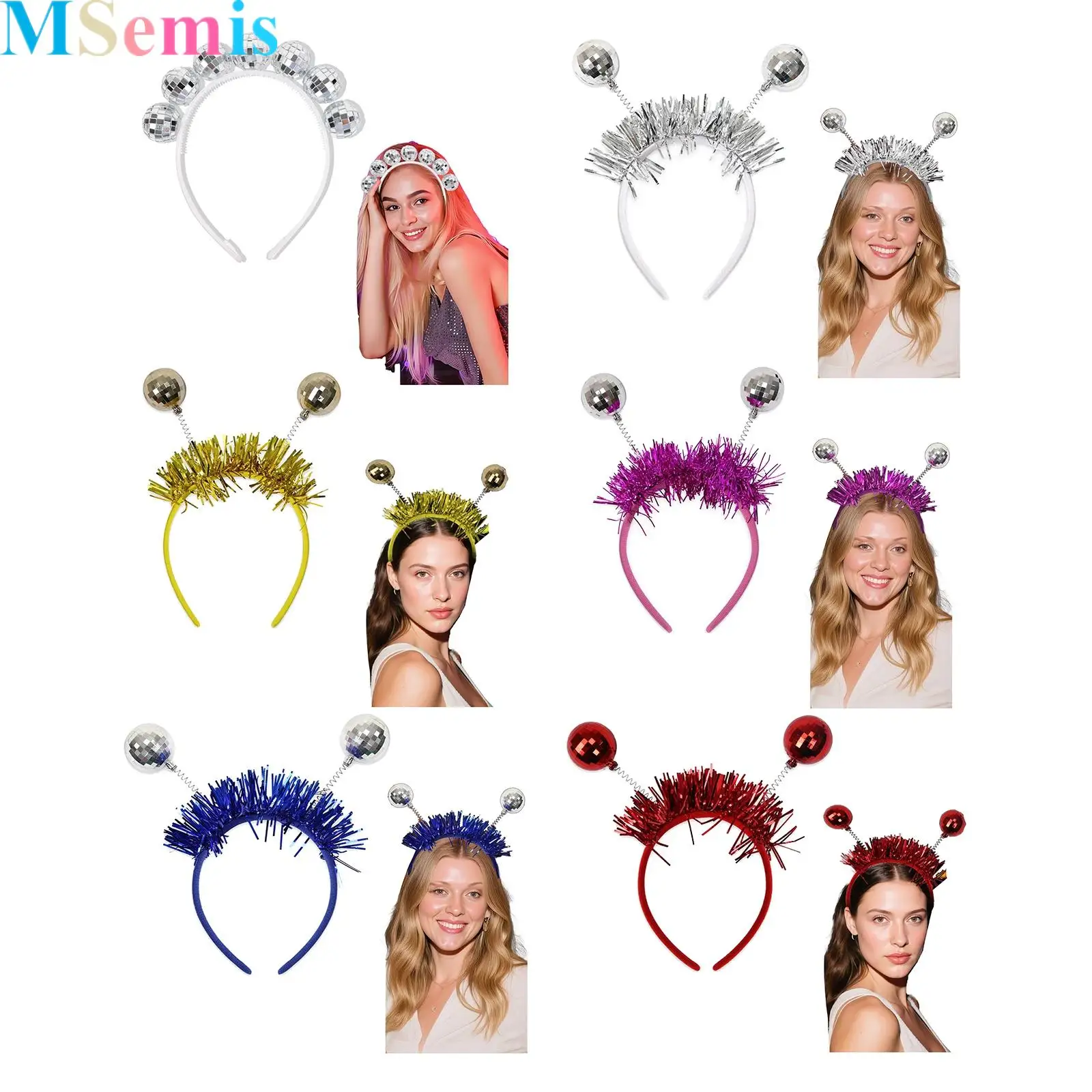 

1Pcs Disco Ball Headband Retro Disco Outfit Costume Accessories Disco Hairband Headpiece for Women
