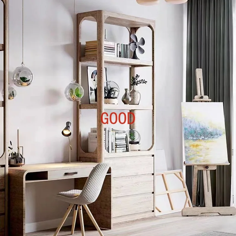 American RH original single French rural retro solid wood bookcase