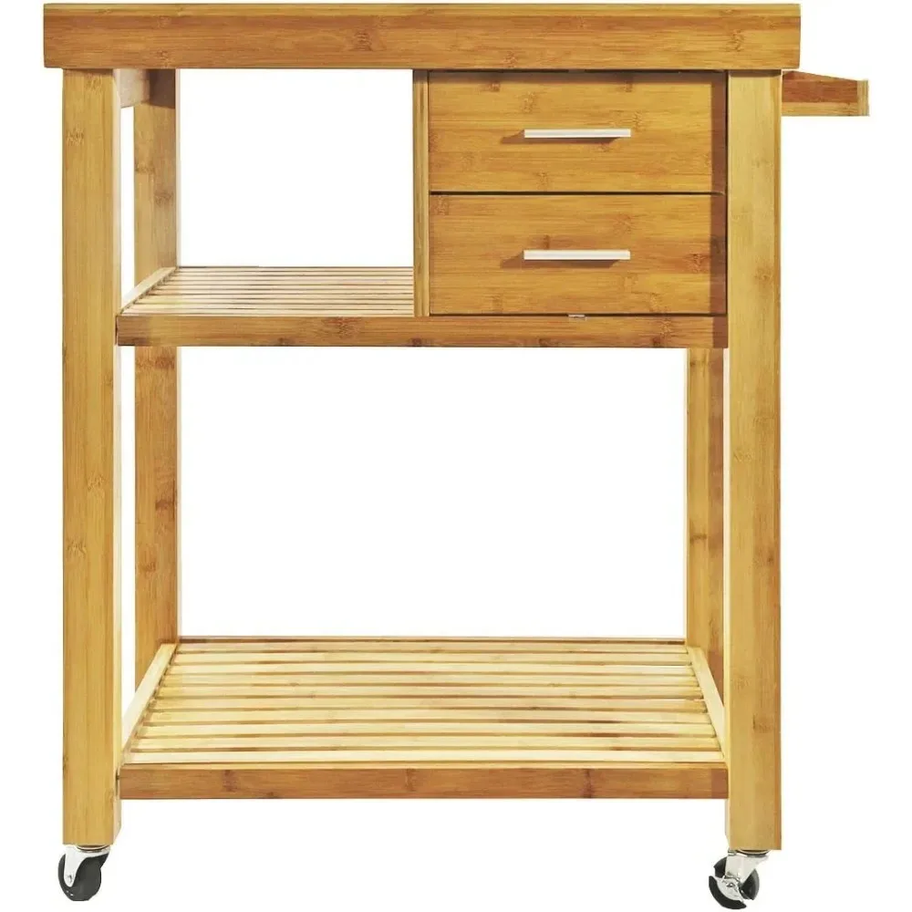 Storage Rack Trolley Rolling Kitchen Island Cart with Wheels with Drawer Towel Rack Locking Casters Cutting Board Trolley