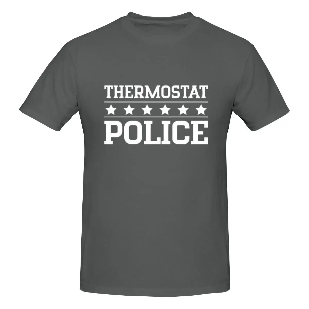 Men's Thermostat Police T-Shirt Regular Fit 100% Cotton Short Sleeve T-Shirt Tee Crew Neck Casual Tshirt