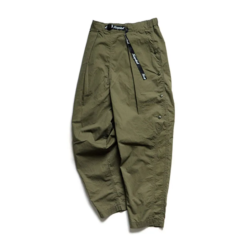 

21ss Kapital Hirata and Hiroshi Japanese Fashion Loose Tapered Army Green Button Style Casual Men Pants New Arrival