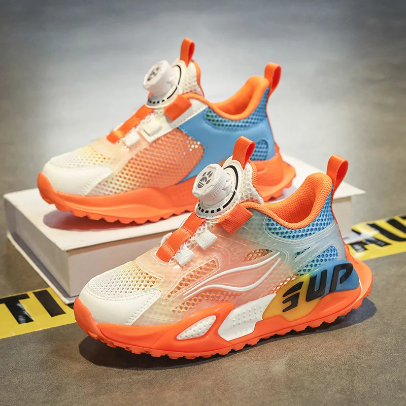 

Anti-sweat Breathable Kids Sports Shoes Summer Elastic Soft Sole Anti-slip Durable Sneakers for Outdoor Group Games