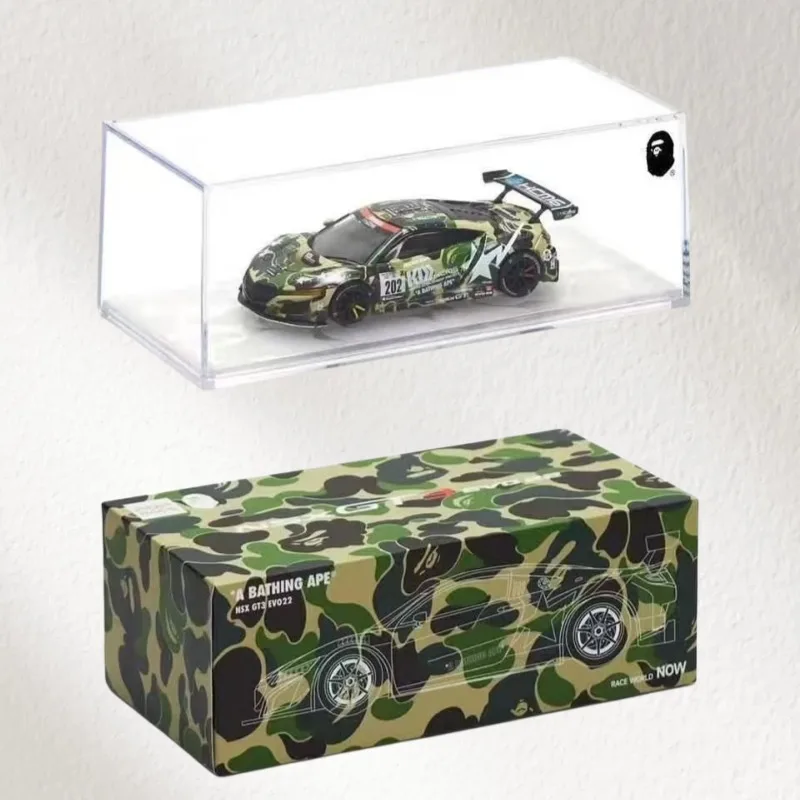 POPRACE/BAPE Diecast 1/64 مقياس هوندا سبيكة نموذج سيارات هوندا NSX GT3 لعب المركبات لعب للأولاد هدية الصندوق الأصلي #6