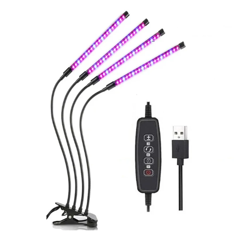 Imagem -02 - Fitolampy-full Spectrum Led Grow Light Usb e Suporte para Planta de Interior Flor e Mudas Tenda Veg Phyto Lamp 5v