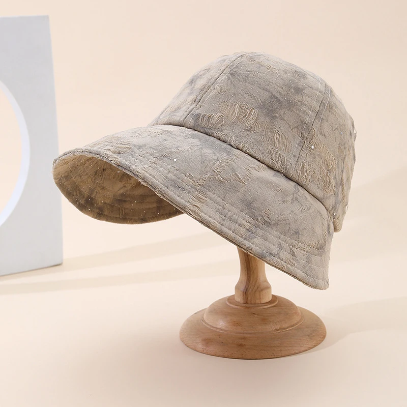 Women's Casual Foldable Cloth Bucket Hat Spring Summer Outdoor Hiking Sunhat Protection Breathable Comfortable Female