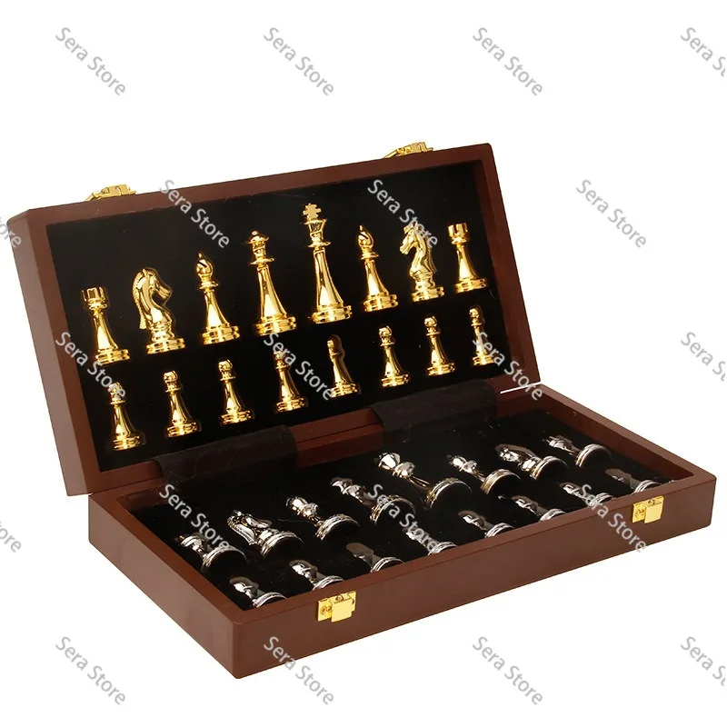 Chess metal chess pieces folding whole set high-end chess