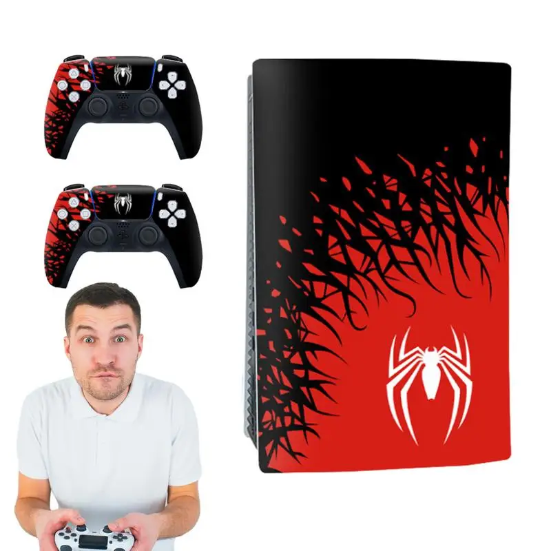 For PS5 Playstation5 Console and Controllers Vinyl Sticker Durable Skin Decal Cover Protective Film Scratch Resistant Spider