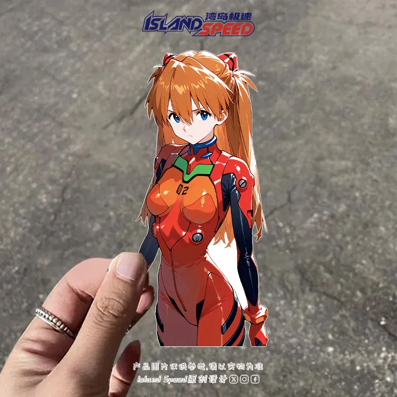 Anime Asuka EVA New Century Warrior Car Sticker Scratch Block Car Decal