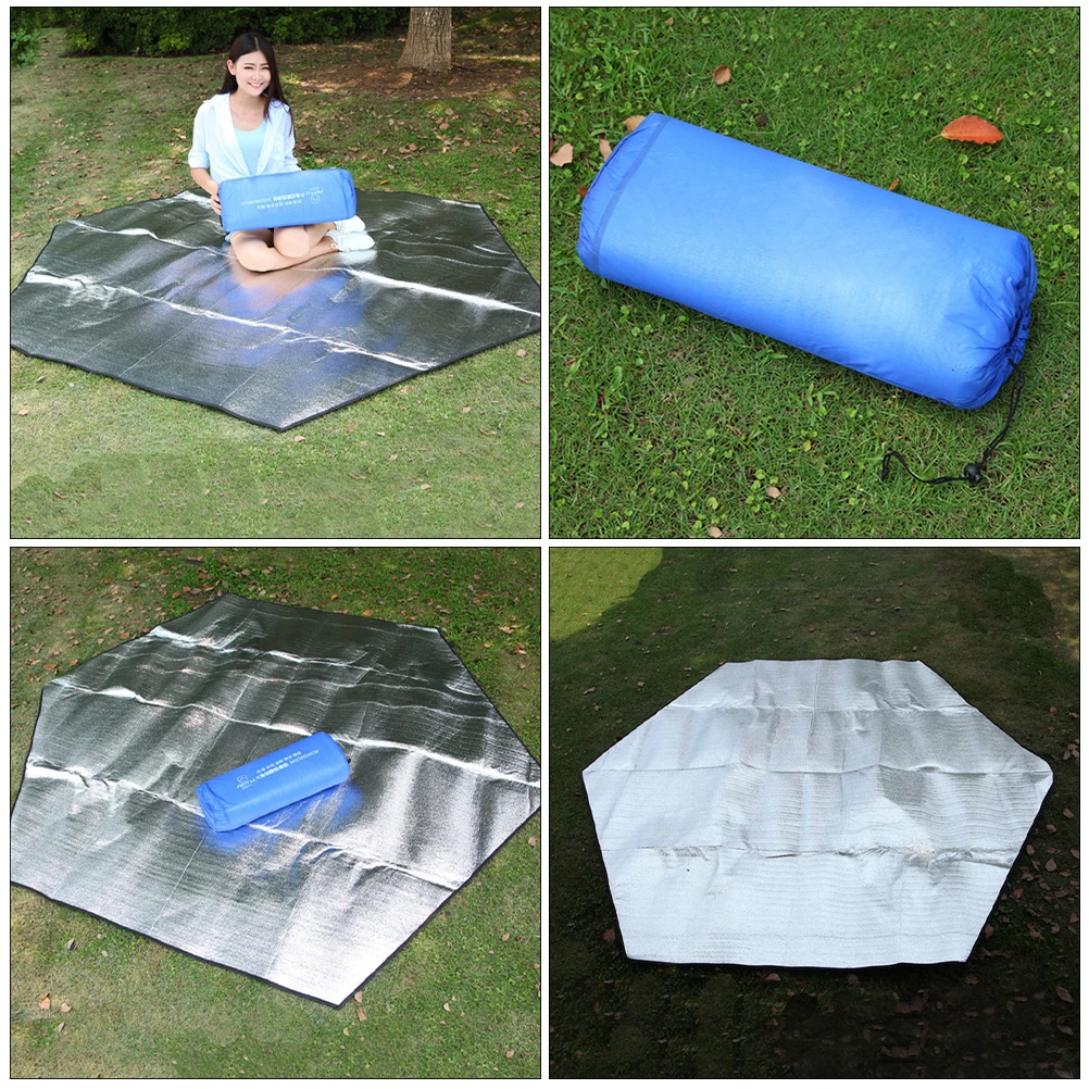 

Aluminum Film Camping Foldable Picnic Blanket Portable Beach Mat Tent Floor Mat EVA Supplies Heat Insulation Moisture Proof