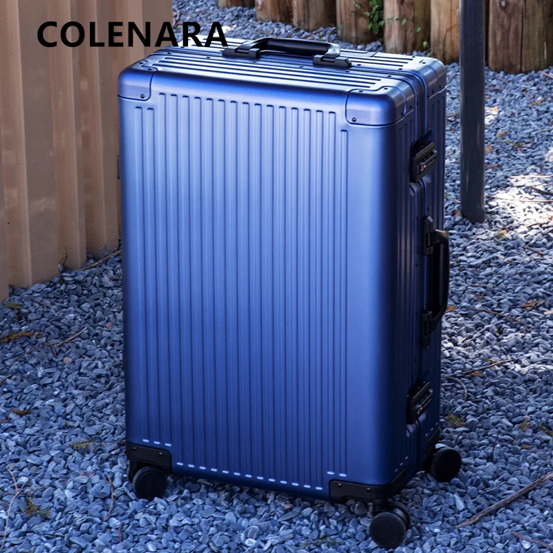 

COLENARA High-quality Suitcase 20 Inches All Aluminum Magnesium Alloy Boarding Box 24" Men's Business Trolley Case Luggage
