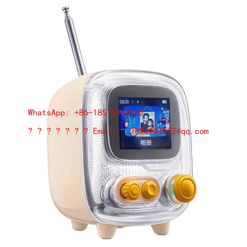 Retro Desktop Bluetooth Speaker Small Home Stereo Alarm Clock Radio Gift in Pink White Green - TV Compatible