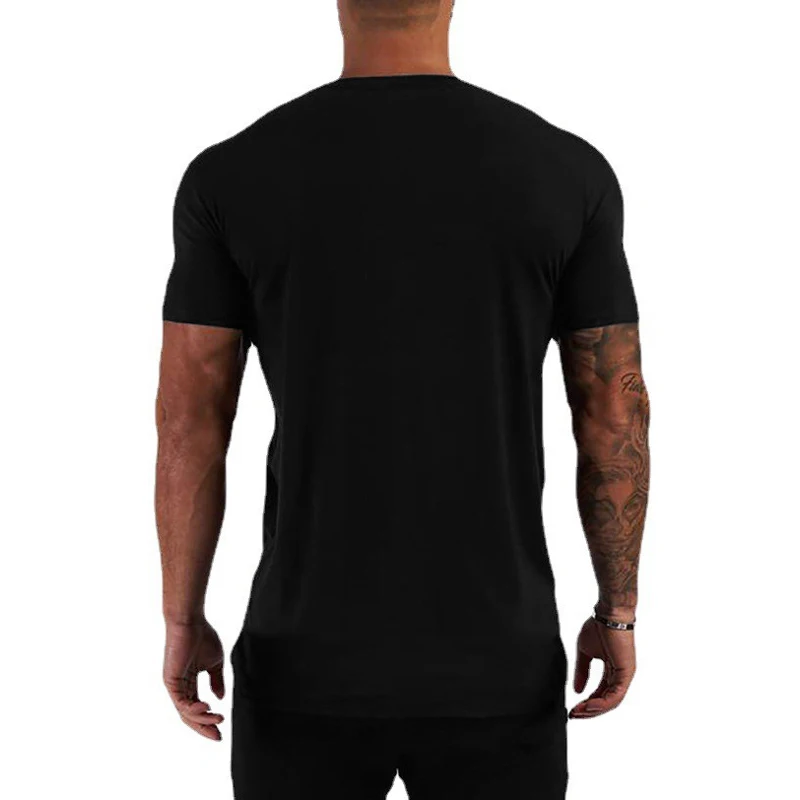 Mens Fitness Muscle Tee Tops Training Short Sleeve Lightweight Shirts Summer Cotton Breathable T-Shirt Gym Bodybuilding Clothing 3