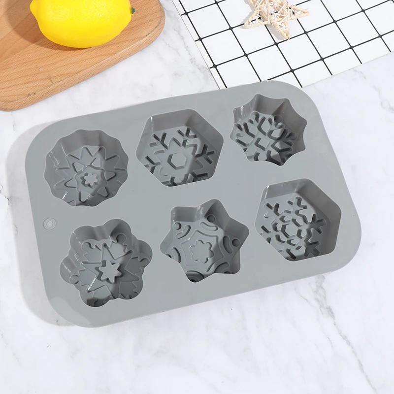 Snowflake Shape Soap Silicone Mold Christmas Aroma Gypsum Plaster Crafts Mould Snow Silicone Soap Candle Molds