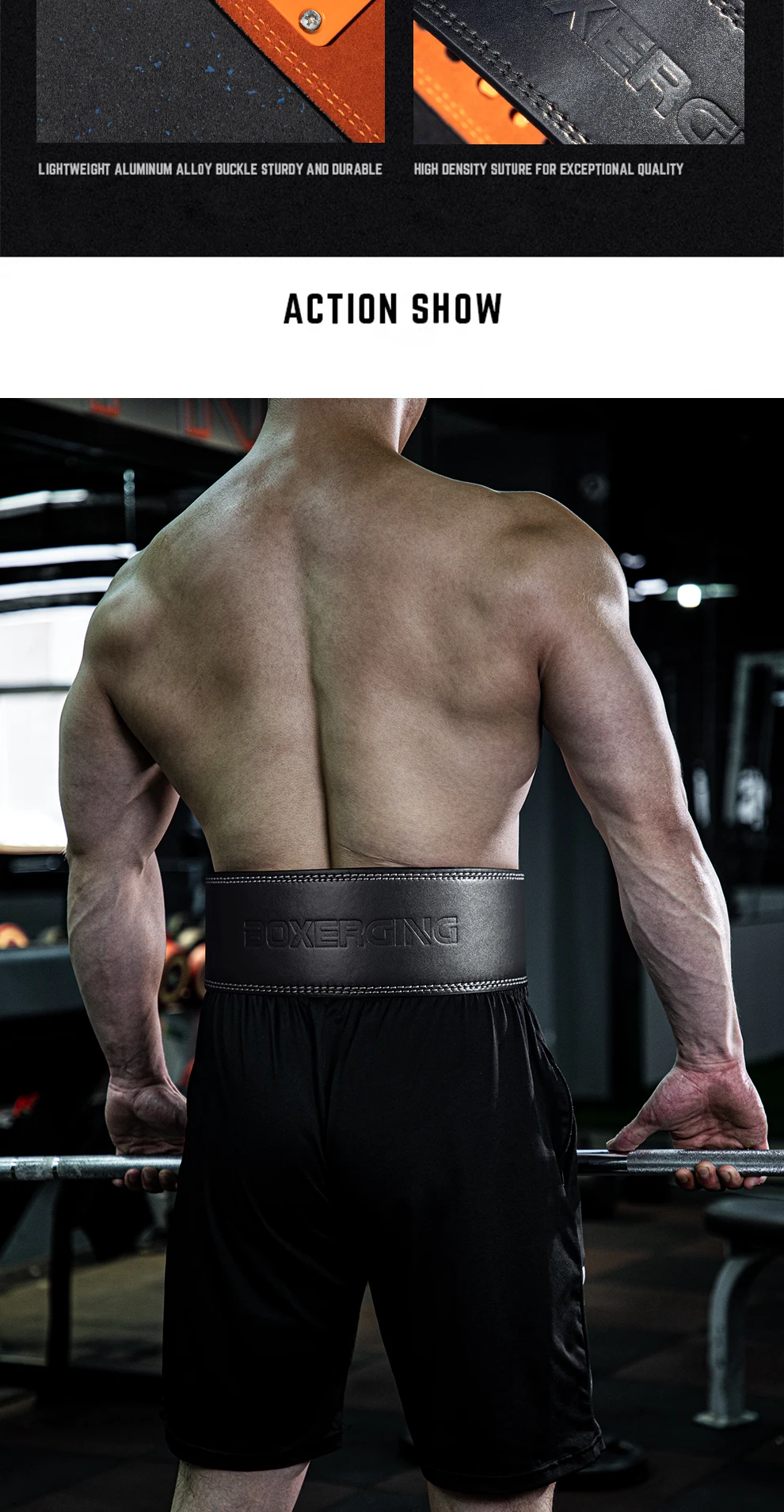 Verstellbarer Gewichthebergürtel, Hebel-Powerlifting-Gürtel, Fitnessstudio-Langhantel, Squat-Kreuzheben, Taillenstütze, Lendenwirbelstütze für Krafttraining – Detail 3