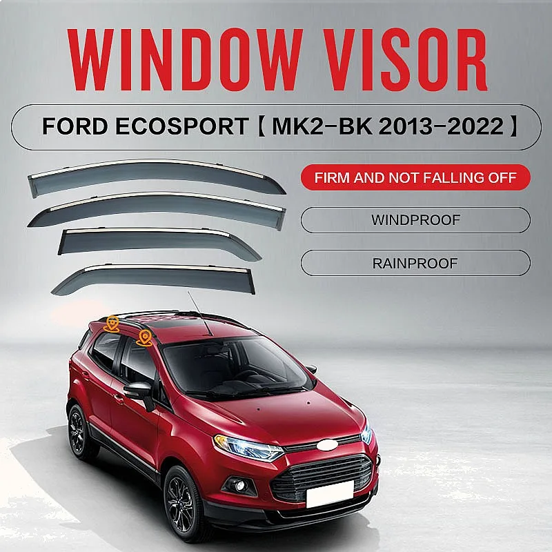 

For Ford EcoSport 2013-2023 Car Window Visor Rain Sun Shade Side Shield Awning Auto Accessories