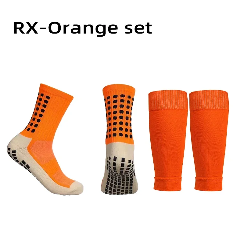 A Kits Anti Slip Soccer Grip Sock High Elasticity Football Shin Guards Sleeves Adults Kids Sports Legging Cover Protection Gear