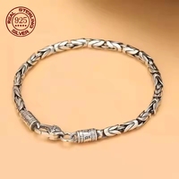 Factory Direct Supply 925 Sterling silver bamboo bracelet fashion retro style men and women punk personality bamboo jewelry gift