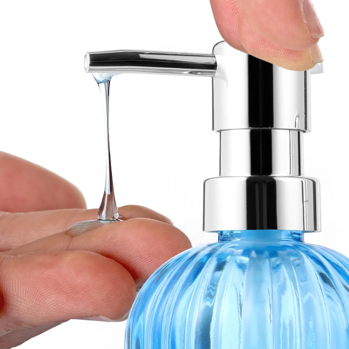 

Диспенсер для мыла из стекла с вертикальными полосами, 400 мл, 3 шт., 330 мл, многоразовый, экологичный, для шампуня и лосьона