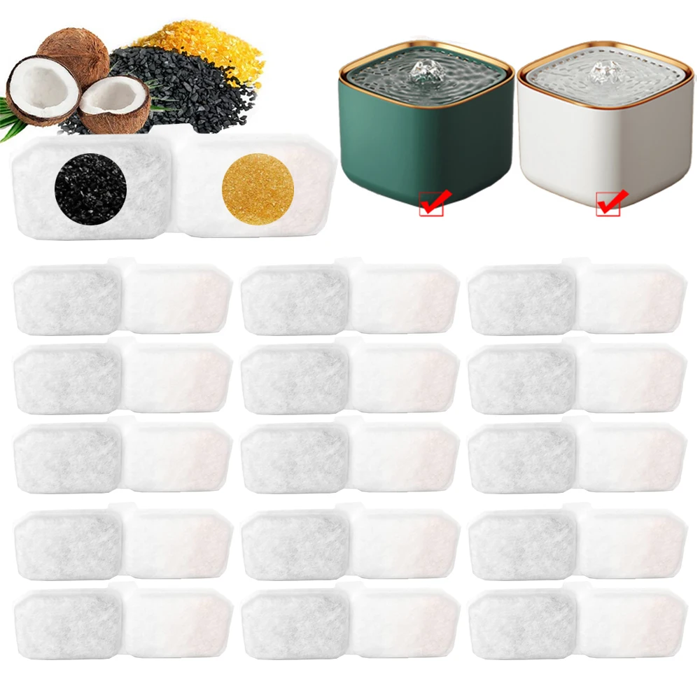 12/24pcs Cat Water Fountain Replaced Resin Filters Source Factory Wholesale Cat Dispenser Activated Carbon Filters Accessories