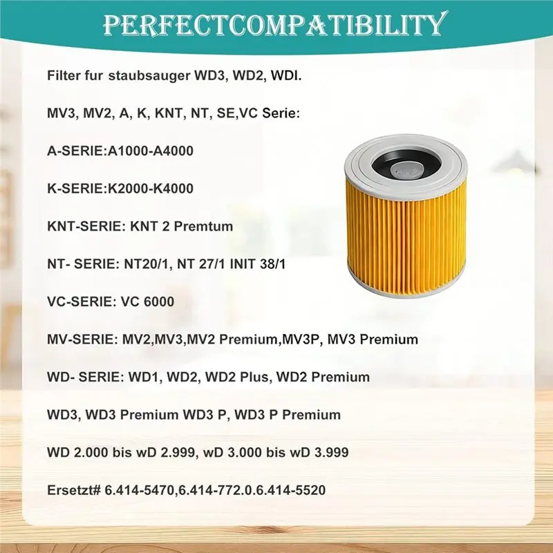 BBNV-For Karcher WD2 MV2 WD 2.200 A2004 A2054& Filter 6.414-552.0 Vacuum Cleaner Bags& Filters 6.904-322.0