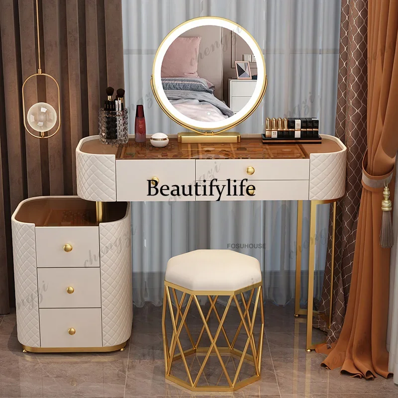 M9344  Transparent Desktop Dressers Drawer Creative Dresser Modern Wrought Iron Frame Machine Dressing Table Nordic Bedroom