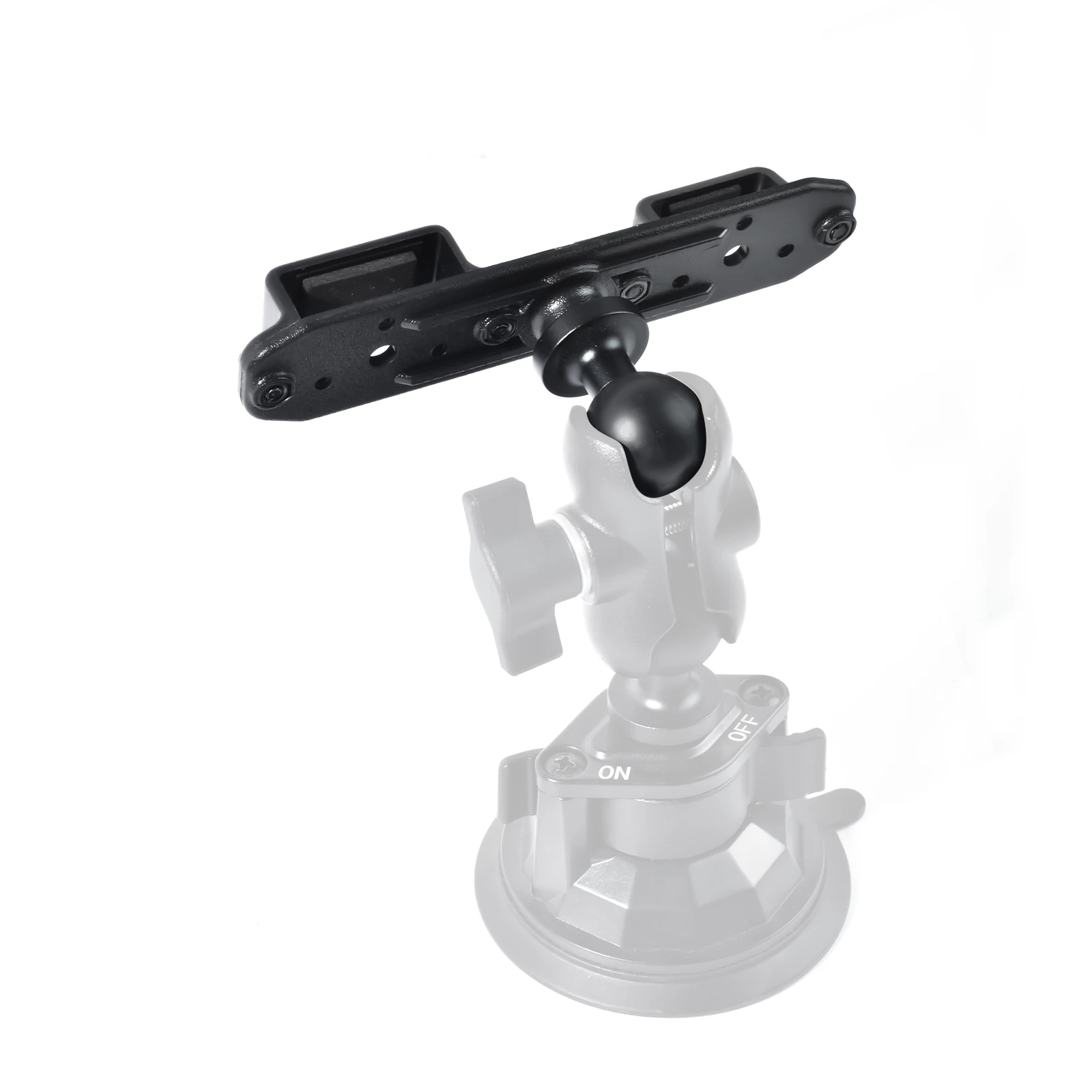 ユニバーサル無線マイクブラケット、トランシーバーバッククリップマウント、25mm 1インチボールアダプター付き、RAMマウントBサイズダブルソケットアーム用