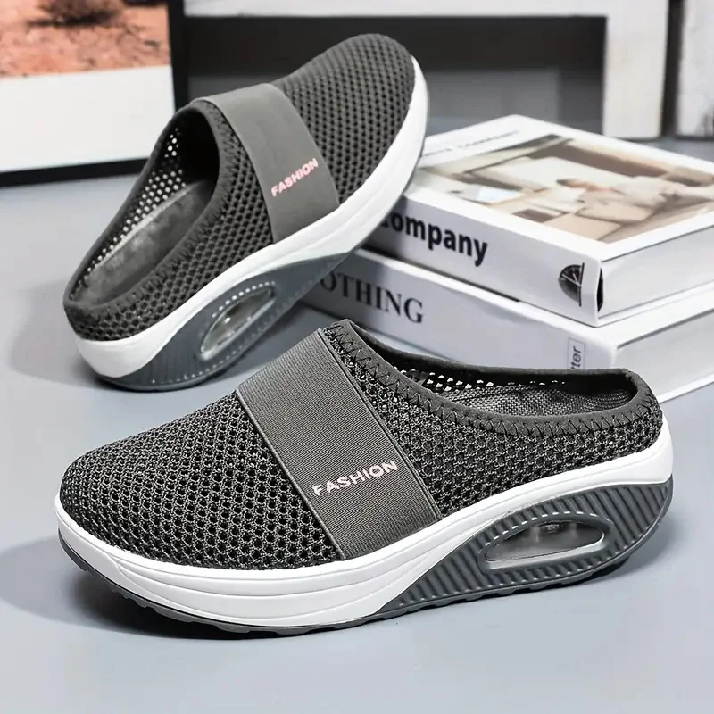 Women Sneakers Air Cushion Slip-On Orthopedic Platform Shoes for Women Mesh Lightweight Wedge Women Sneakers Zapatos De Mujer