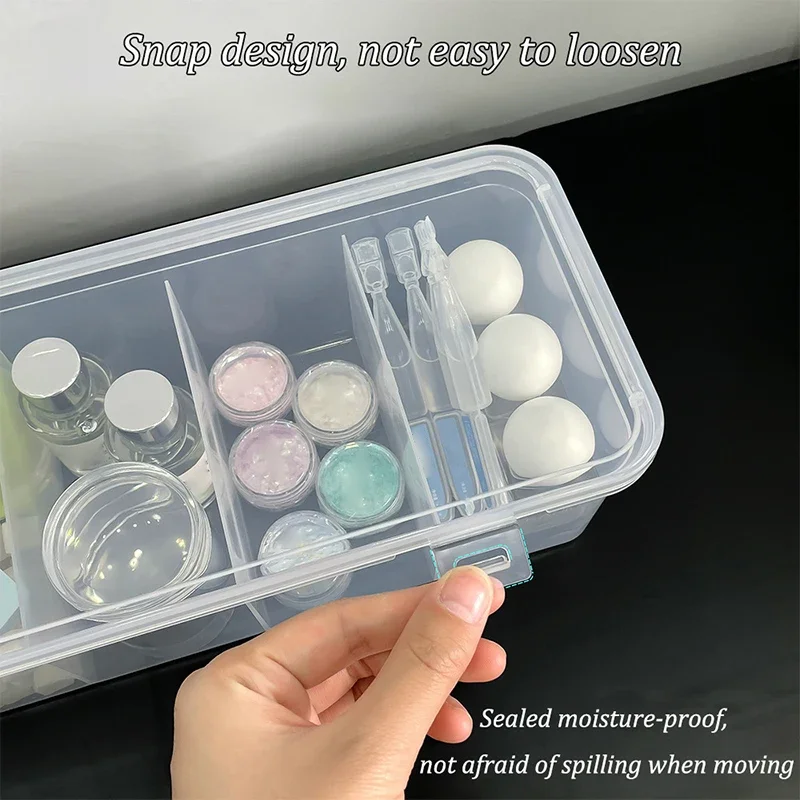 1 stks Nail Art Rechthoek Plastic Transparante Opbergdoos Nagel Strass Borstel Pen Buffer Slijpen Bestanden Organizer Container Case