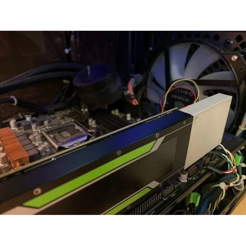 Quiet 4‑Wire Delta Turbo Cooling Fan FOR NVIDIA Tesla P4 M4 T4 GPU, Fan Bracket Total Length:24cm