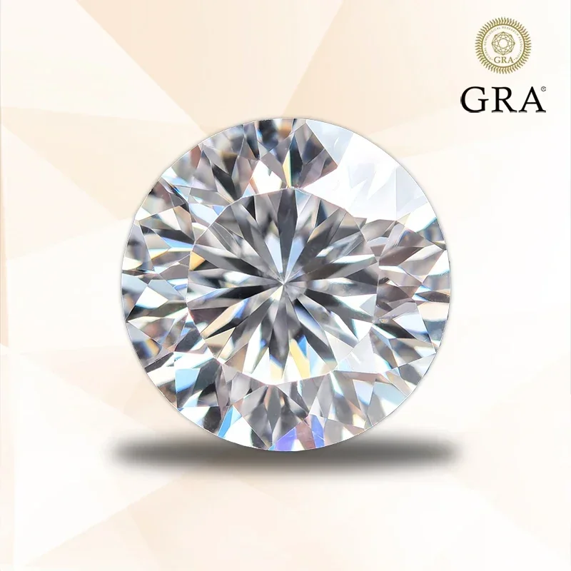 

Moissanite Stone D Color Round Shape Time Cut Selectable GRA Certificate Charm Gemstone for DIY Jewelry Making Earrings Ring