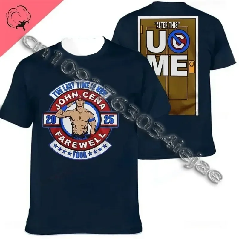 John Cena Wwe Afscheid T-shirt Retro Unisex Manner Ronde Hals Korte Mouw Mode Super Grote Snelheid Drogen Casual Clothing