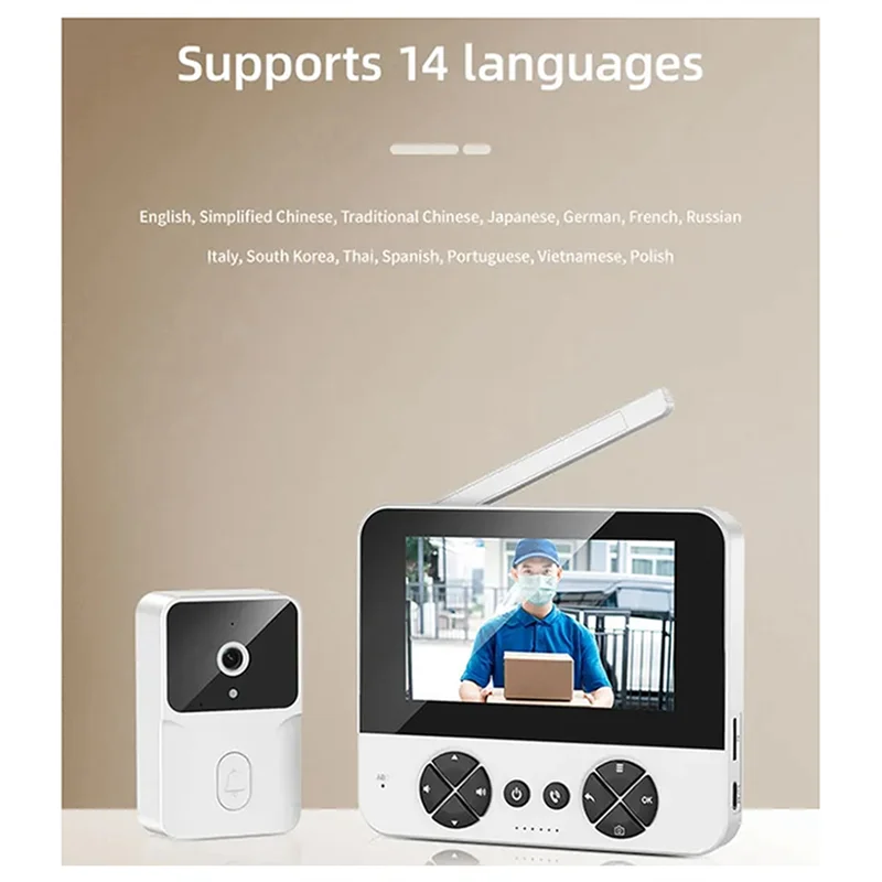 M15 Video Wireless Electronic Doorbell Outdoor Monitoring Video Tape Infrared Night Vision Home Voice Intercom EU-PLUG