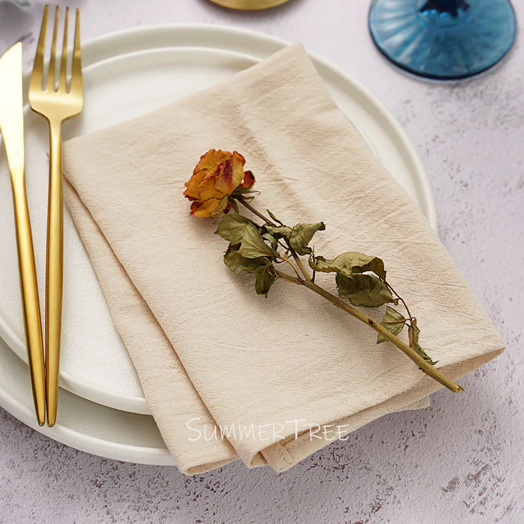 20 pz tovaglioli 40 x40cm pianura cotone lavato stile classico strofinaccio tovagliette da pranzo per cucina rustica e decorazione della tavola di casa