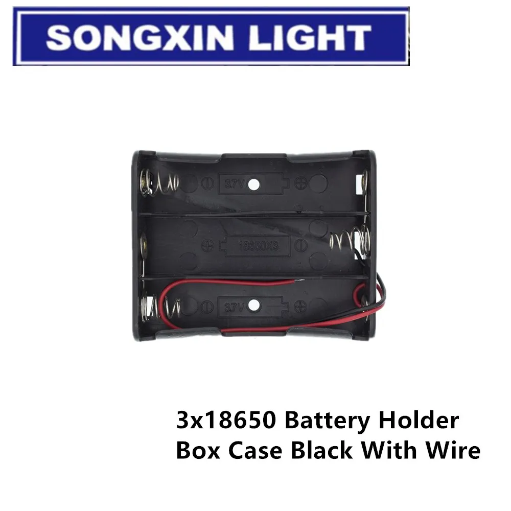 SAMIROB New And Original Plastic Standard Size AA/18650 Battery Holder Box Case Black With Wire Lead 3.7V/1.5V Clip