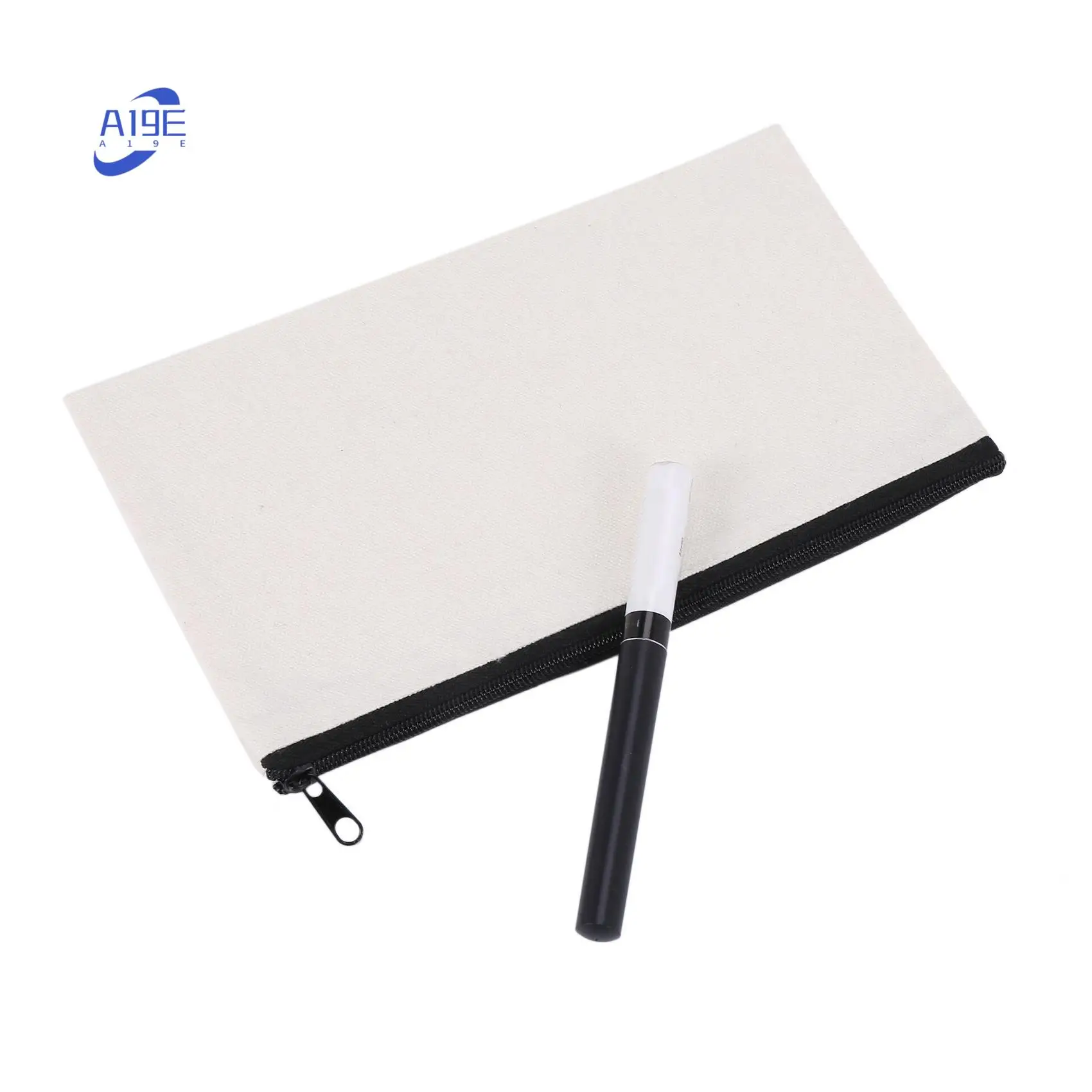 

A19E-100Pcs Canvas Makeup Bags Canvas Zipper Pouch Bags Pencil Case Blank DIY Craft Bags Cosmetic Pouch For Travel DIY Craft