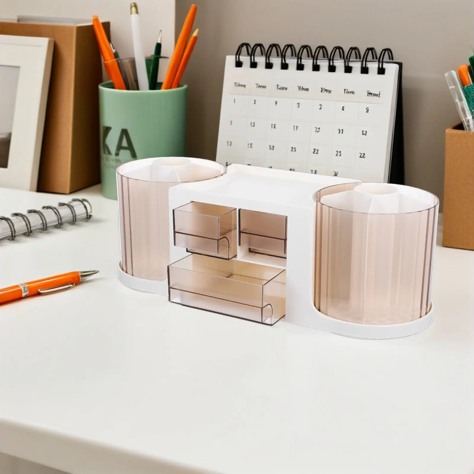 dual-rotating-transparent-pencil-cup-holder-plastic-desk-organizer-for-office-home-classroom-stationery-storage-box-efficient
