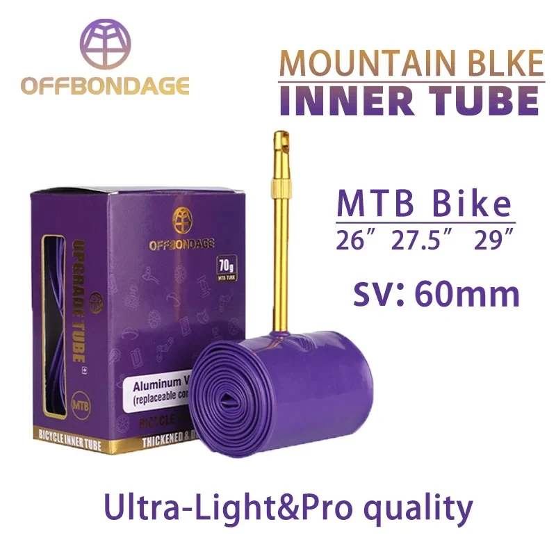 OFFBONDAGE-tubo interior ultraligero para bicicleta, 26, 27,5, 29 pulgadas, para MTB 622 SV45, longitud de válvula francesa de 60MM, neumático