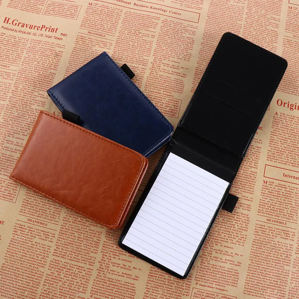 Stationery Multifunction Small Leather Cover Diary Retro Business Memos Mini Notepad A7 Notebook Pocket Planner