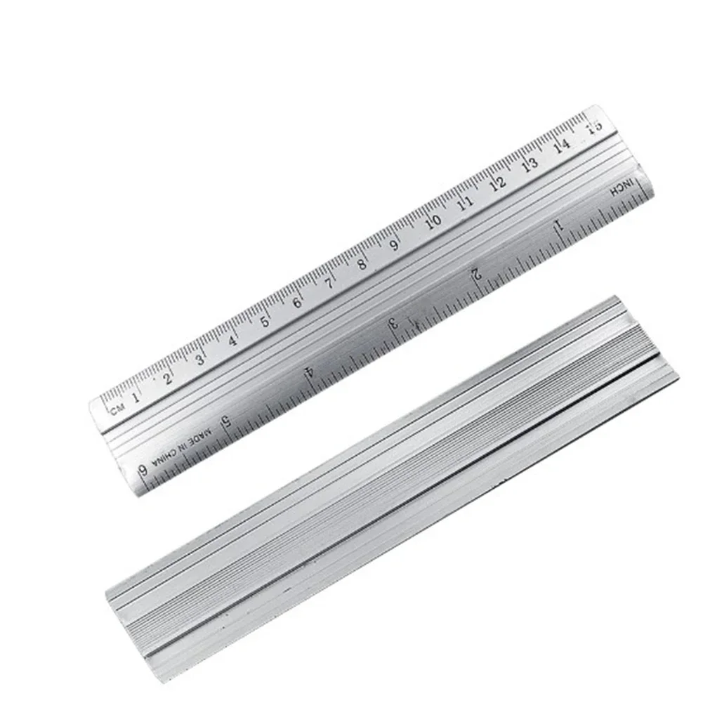 High Quality 1Pc Aluminum Alloy Handle Tools Ruler Dual Scale Ruler 1Pc Aluminum Alloy Dual Scale Straight Ruler