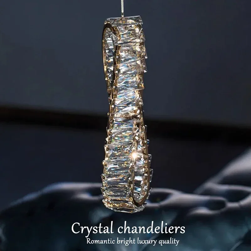 Luxury Led Crystal Pendant Light for Bedroom Living Room Ceiling Chandelier Indoor Bedside Sofa Aisle Home Decor Hanging Light