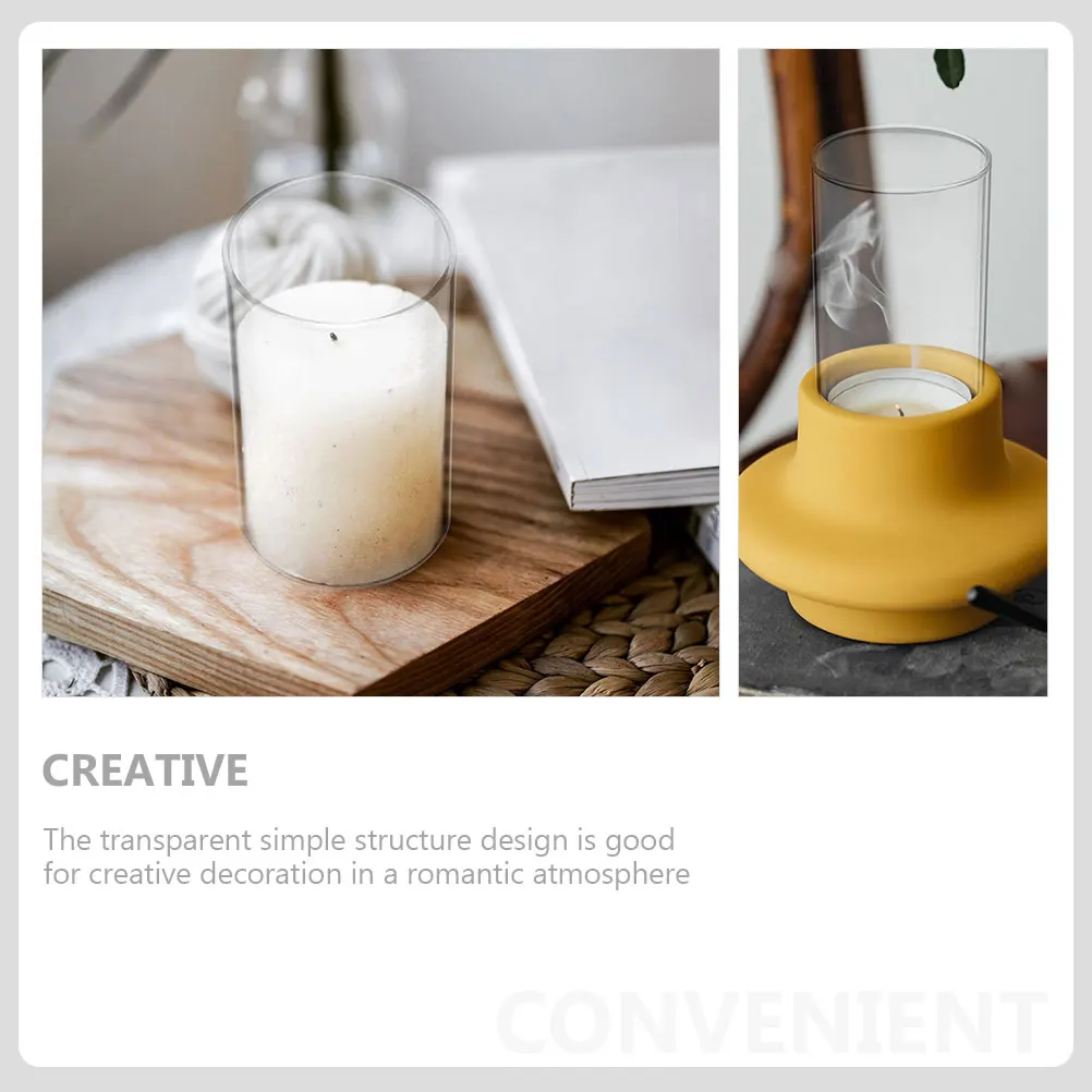 

2 Pcs Lamp Shade Glass Lampshade Clear Holders Chandelier Vintage Cylinder Transparent Crystal Votive