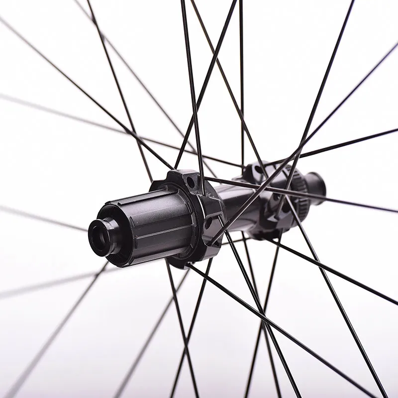 700C Rennrad Carbon-Scheibenbremsen-Laufräder, Tiefe 38/46/50/58mm, Clincher/Tubeless Fahrradlaufräder, Carbon-Rennrad-Scheibenlaufradsatz – Detail 6