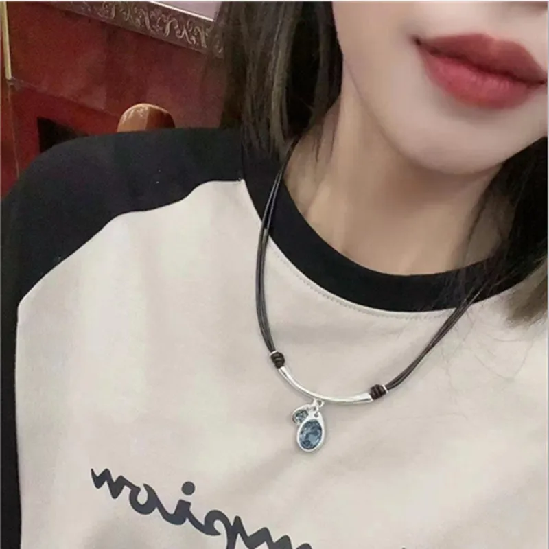 Spain UNode50 leather rope crystal necklace Europe and the United States cross-border e-commerce jewelry gift girlfriend