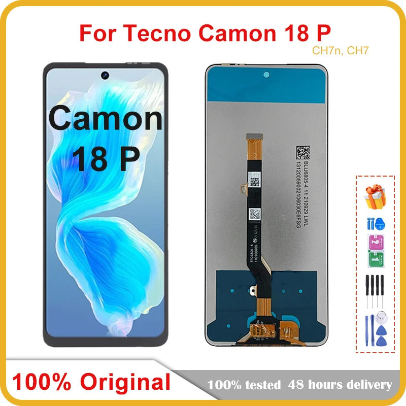 

6.8" Original For Tecno Camon 18 P CH7 18P LCD Display Touch Screen Digitizer Assembly New CH7n Repair Replacement Parts LCD