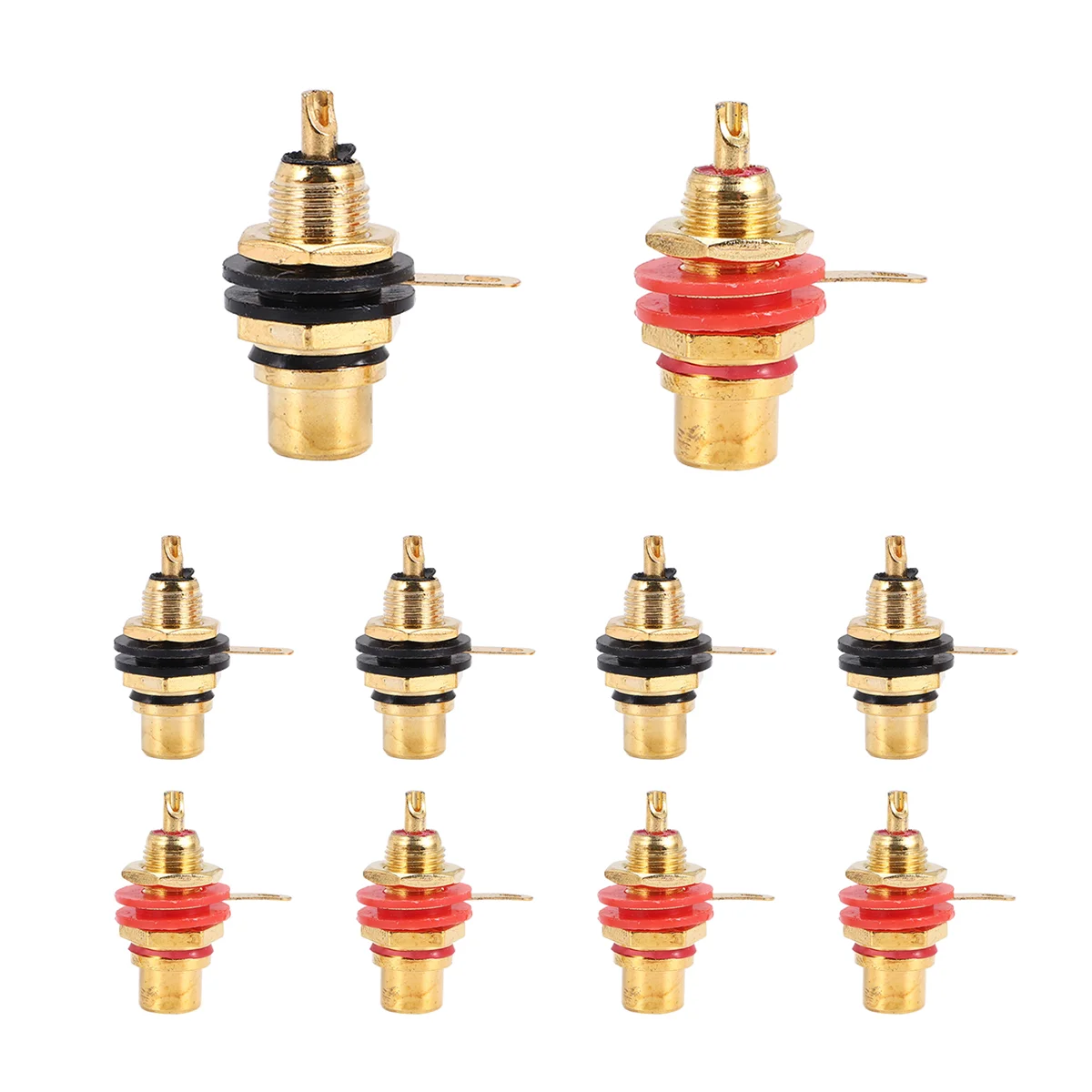 10 ピース/ロット RCA コネクタ金メッキメスジャックソケットはんだワイヤコネクタ RCA パネルマウントシャーシ