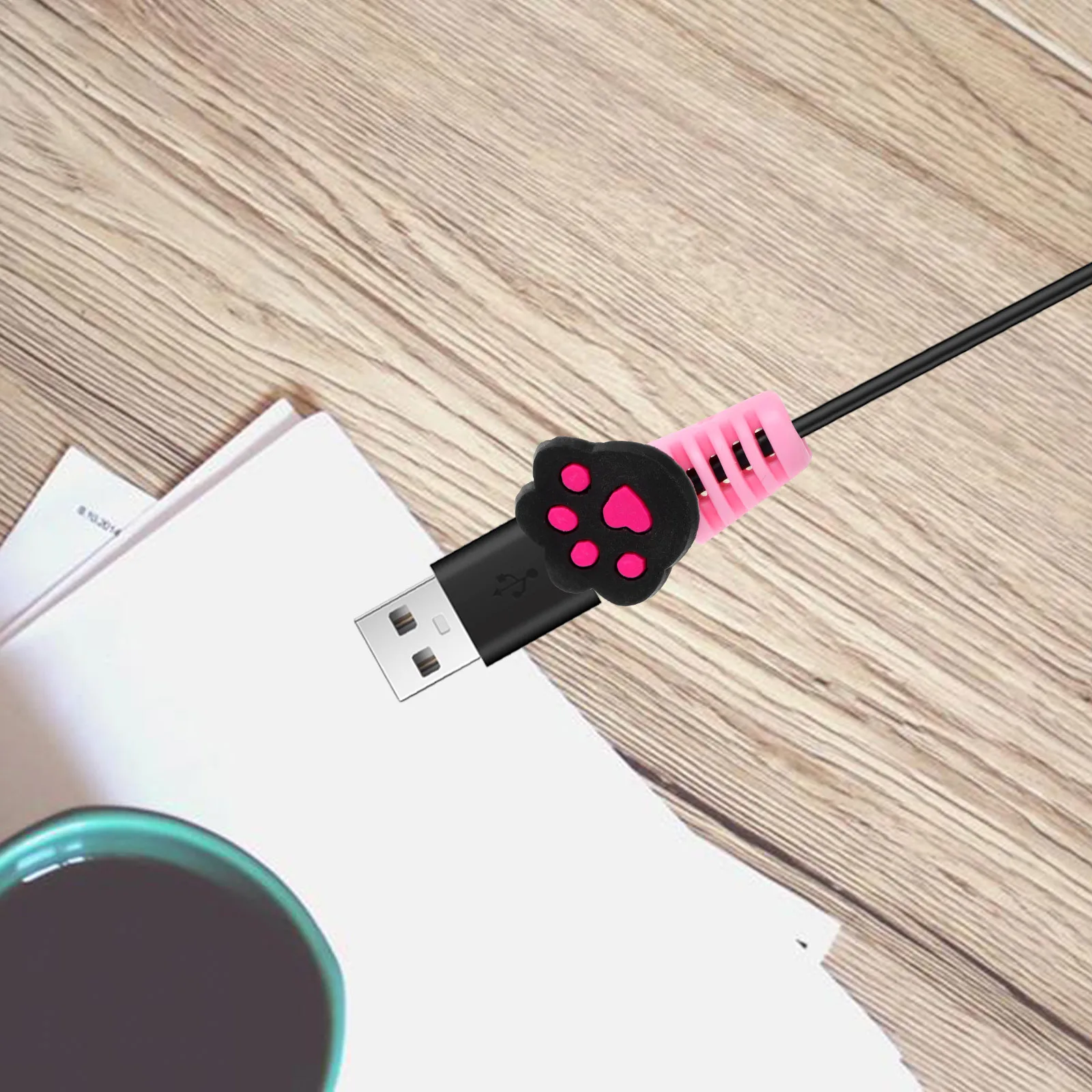 

10Pcs Cable Protector Cartoon Foot Design Charging Cable Saver Prevent Breaks Compatible with USB Chargers Laptop Cell Phone