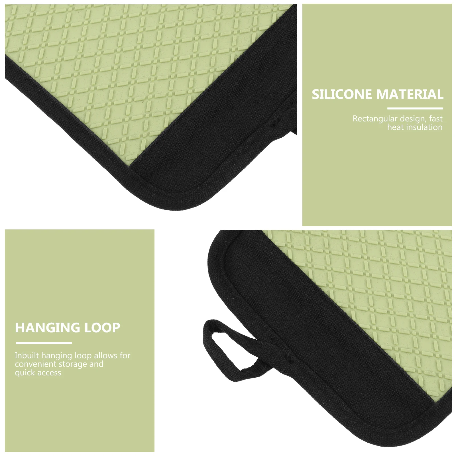 

1pc Silicone Cotton Heat Resistant Oven Mitt Non Slip Kitchen Glove Pad Baking Cooking Grill Microwave Insulation Mat
